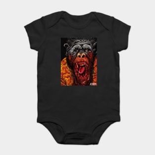 Nope “No Monkey Business” Gordy The Chimpanzee portrait (digital) Baby Bodysuit